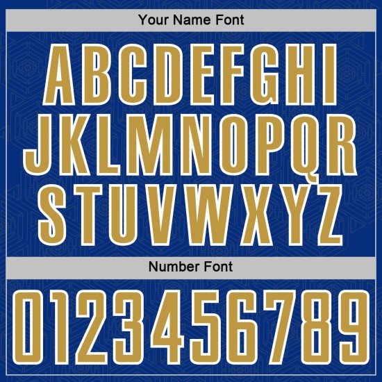 Gold-White Geometric Soccer Shape Royal Old Sports Sublimation Uniform Jersey Custom