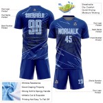 Blue-White Royal Uniform Sports Jersey Light Custom Lines Sublimation Soccer