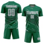 Custom Uniform Jersey Sports Sublimation Soccer Kelly Lines Gray-White Green Custom Uniform Jersey Sports Sublimation Soccer Kelly Lines Gray-White Green