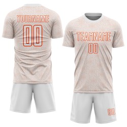 Uniform Sports Sublimation Custom Jersey Shape Orange Geometric White Soccer Uniform Sports Sublimation Custom Jersey Shape Orange Geometric White Soccer