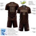Brown Shape Sports Jersey Cream Sublimation Custom Soccer Geometric Uniform Brown Shape Sports Jersey Cream Sublimation Custom Soccer Geometric Uniform