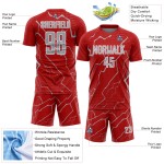 Lightning Soccer Sports Jersey Sublimation Gray-White Custom Red Uniform